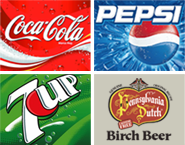 Coke, Pepsi, 7-up, PA Dutch Birch Beer
